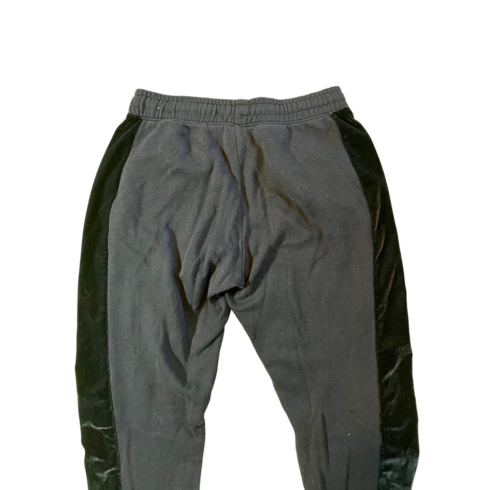 PINK Victoria's Secret Black Velvet Trim Jogger Sweatpants Size S - Picture 4 of 4